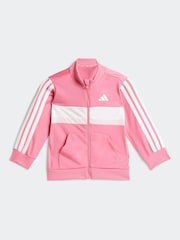 adidas Pink Essentials Tiberio 3-Stripes Tracksuit Infant Kids - Image 2 of 7
