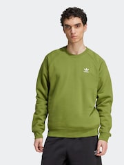 adidas Originals Green Trefoil Essentials Crew Sweatshirt - Image 1 of 6