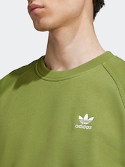 adidas Originals Green Trefoil Essentials Crew Sweatshirt - Image 4 of 6