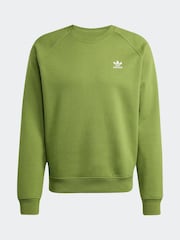 adidas Originals Green Trefoil Essentials Crew Sweatshirt - Image 6 of 6