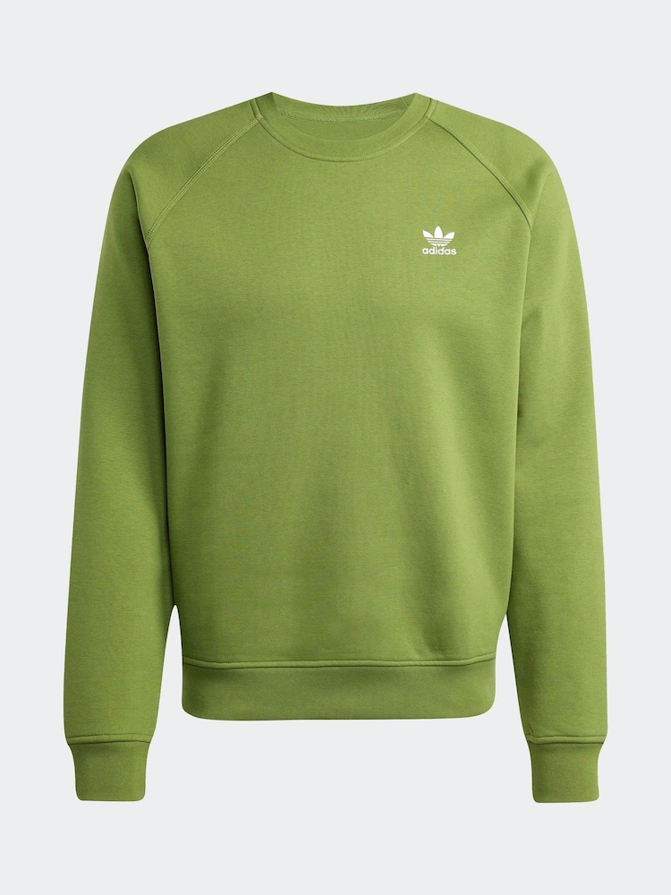 adidas Originals Green Trefoil Essentials Crew Sweatshirt - Image 6 of 6