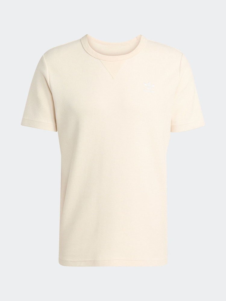 adidas Originals White Trefoil Essentials Waffle T-Shirt - Image 1 of 1