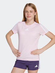 adidas Pink Training Essentials 3-Stripes T-Shirt Kids - Image 1 of 6