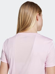 adidas Pink Training Essentials 3-Stripes T-Shirt Kids - Image 5 of 6