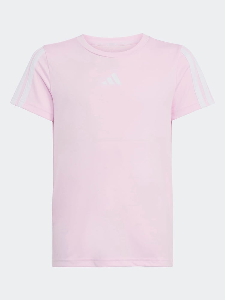 adidas Pink Training Essentials 3-Stripes T-Shirt Kids - Image 6 of 6