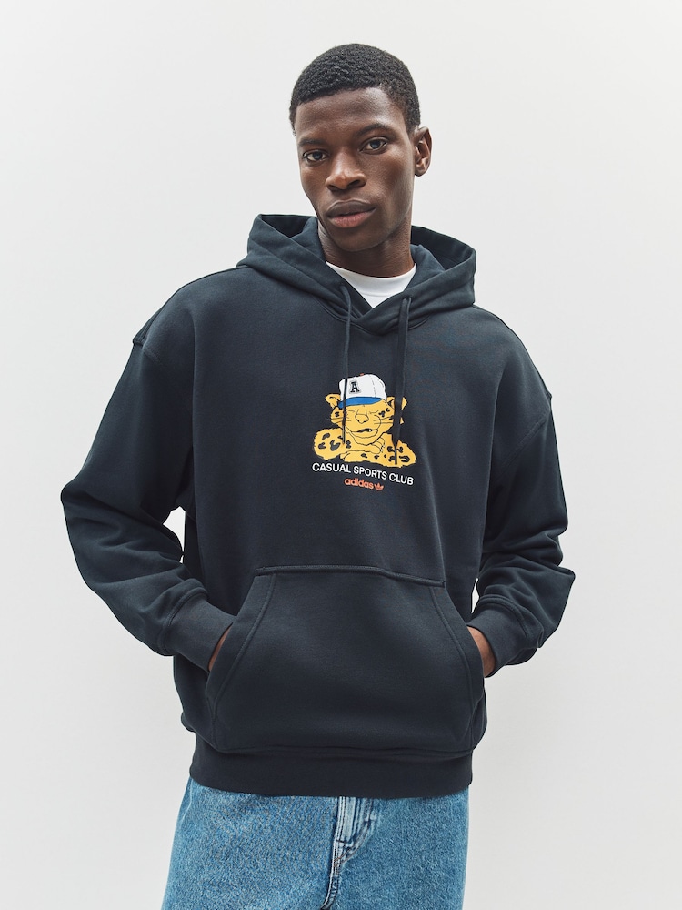 adidas Originals Black Wabash Loose Hoodie - Image 1 of 6
