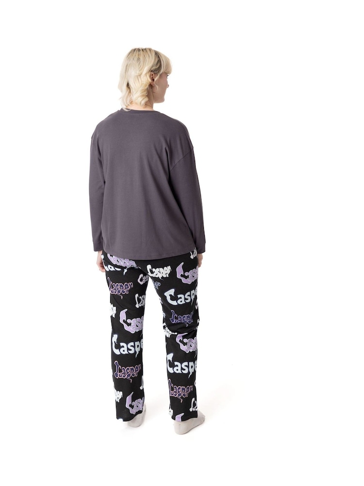 Vanilla Underground Grey Womens Casper The Friendly Ghost 100% Cotton Pyjamas - Image 2 of 6