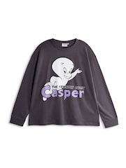 Vanilla Underground Grey Womens Casper The Friendly Ghost 100% Cotton Pyjamas - Image 5 of 6