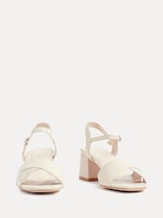 Linzi Nude Vivian Wide Fit Heeled Sandals With Crossover Front Strap - Image 4 of 6