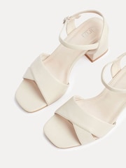 Linzi Nude Vivian Wide Fit Heeled Sandals With Crossover Front Strap - Image 5 of 6