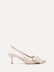 Linzi Nude Merlot Slingback Court Heels With Bow Detail - Image 2 of 5