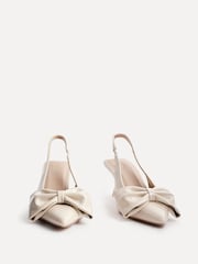 Linzi Nude Merlot Slingback Court Heels With Bow Detail - Image 4 of 5