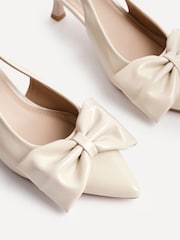 Linzi Nude Merlot Slingback Court Heels With Bow Detail - Image 5 of 5
