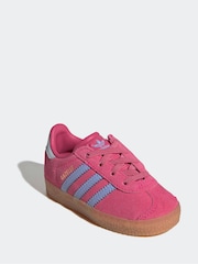 Adidas Originals Pink Light Gazelle Infant Kids Trainers - Image 3 of 9