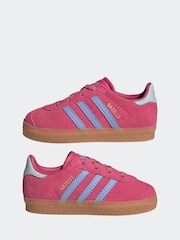 Adidas Originals Pink Light Gazelle Infant Kids Trainers - Image 5 of 9