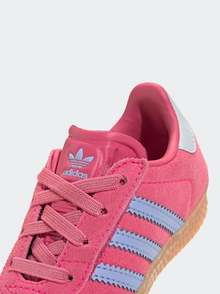 Adidas Originals Pink Light Gazelle Infant Kids Trainers - Image 9 of 9