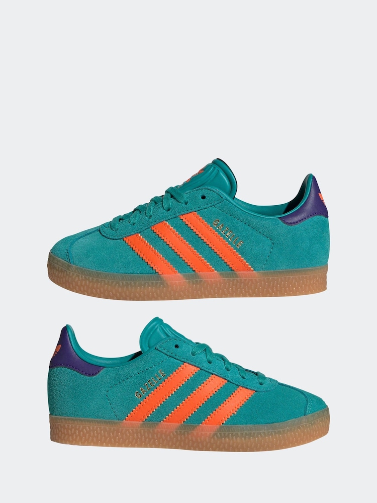 Buy adidas Originals Green/Orange Gazelle Kids Trainers from Next USA Buy adidas Originals Green/Orange Gazelle Kids Trainers from Next USA
