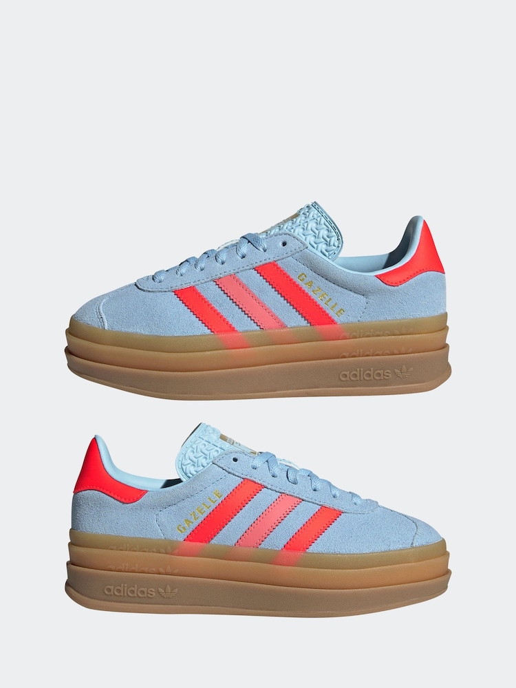 Buy adidas Originals Blue/Orange Gazelle Bold Lace Junior Trainers