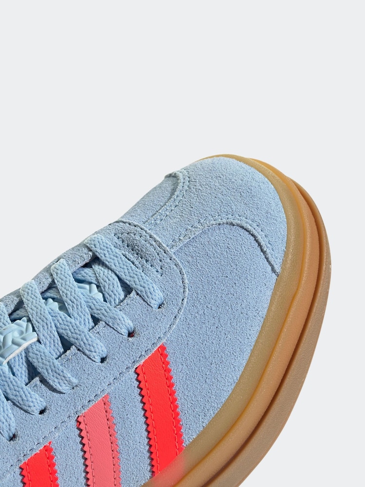 adidas gazelle silver green womens adidas Originals Gazelle Bold Clear Sky/Ftwr White/Gold Metallic Women's Shoes, Size: 9 main image 1