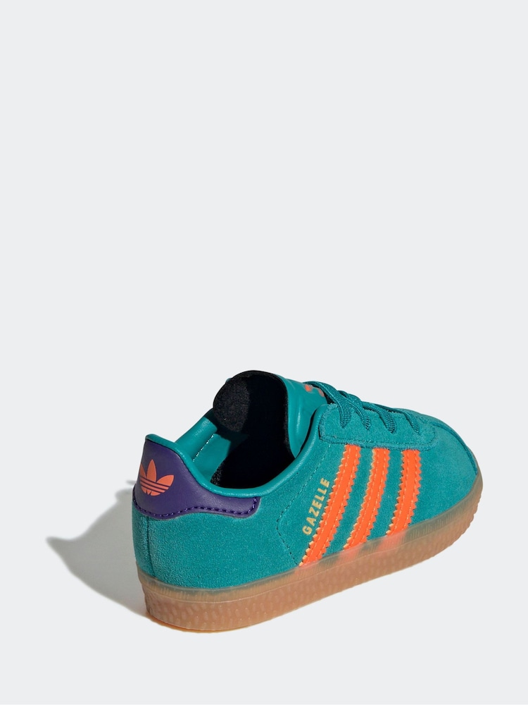 Buy adidas Originals Green/Orange Gazelle Comfort Closure Elastic Laces  Infant Trainers from Next USA