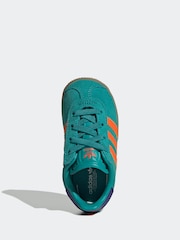 Adidas Originals Green/Orange Gazelle Infant Kids Trainers - Image 5 of 10