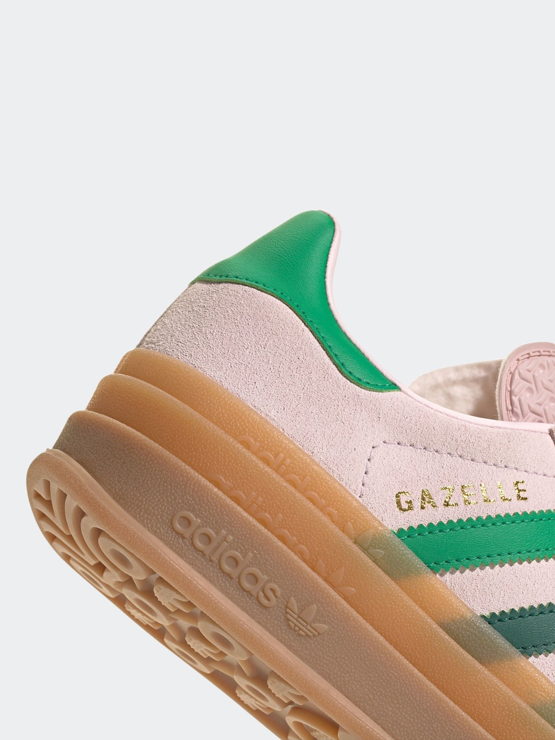 Buy adidas Originals Pink/Green Gazelle Bold Lace Junior Trainers