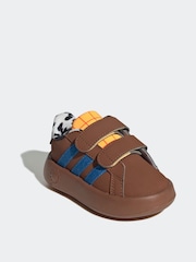 adidas Brown Disney Toy Story Grand Court Hook and Loop Infant Trainers - Image 3 of 9