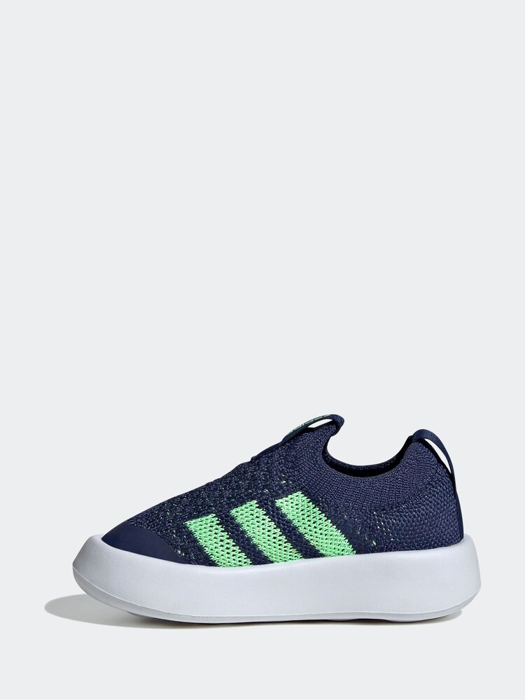 adidas Navy/Green Bubblecomfy Trainers - Image 2 of 9