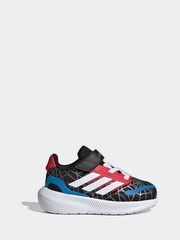 adidas Black Marvel Spider-Man Runfalcon Hook and Loop Kids Trainers - Image 1 of 9