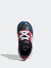 adidas Black Marvel Spider-Man Runfalcon Hook and Loop Kids Trainers - Image 5 of 9