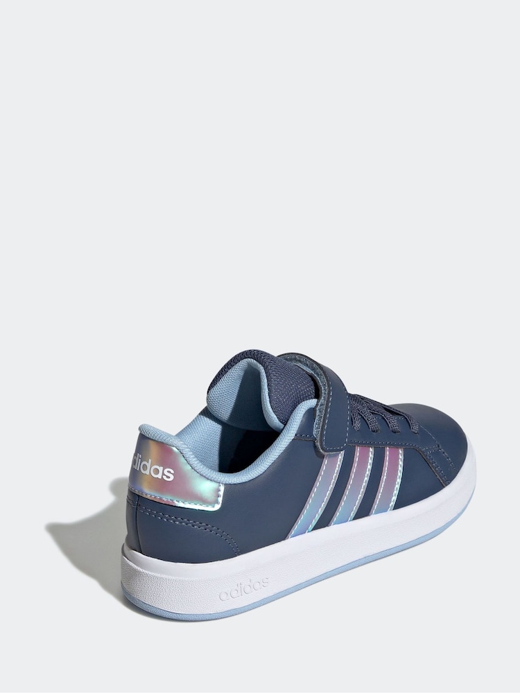 adidas gazelle silver green womens ADIDAS Iridescent Stripe Velcro Sneakers