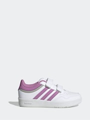 adidas White Hoops 4.0 Hook and Loop Kids Trainers - Image 1 of 10