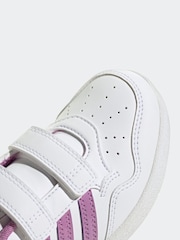 adidas White Hoops 4.0 Hook and Loop Kids Trainers - Image 10 of 10