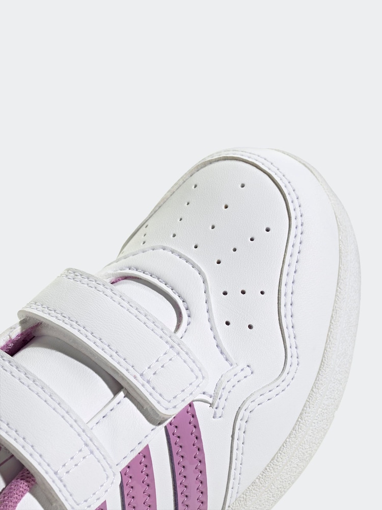 adidas White Hoops 4.0 Hook and Loop Kids Trainers - Image 10 of 10