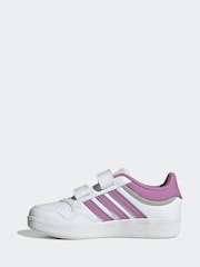 adidas White Hoops 4.0 Hook and Loop Kids Trainers - Image 2 of 10
