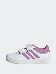 adidas White Hoops 4.0 Hook and Loop Kids Trainers - Image 3 of 10