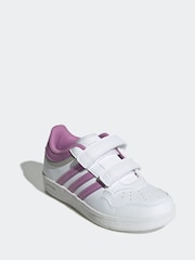 adidas White Hoops 4.0 Hook and Loop Kids Trainers - Image 4 of 10