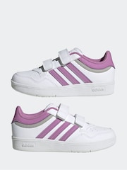 adidas White Hoops 4.0 Hook and Loop Kids Trainers - Image 6 of 10
