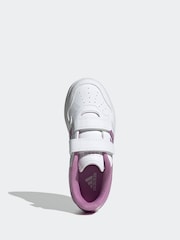 adidas White Hoops 4.0 Hook and Loop Kids Trainers - Image 8 of 10