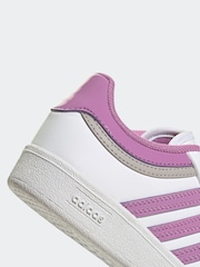 adidas White Hoops 4.0 Hook and Loop Kids Trainers - Image 9 of 10