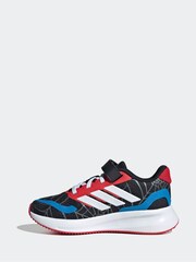 adidas Black Marvel Spider-Man Runfalcon Hook and Loop Kids Trainers - Image 2 of 9