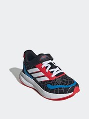 adidas Black Marvel Spider-Man Runfalcon Hook and Loop Kids Trainers - Image 3 of 9