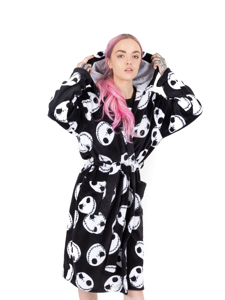 Vanilla Underground Black Womens Disney Nightmare Before Christmas Bathrobe - Image 1 of 6