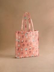 Cath Kidston Coral Pink Bunches Moomins Large Book Bag - Image 1 of 5