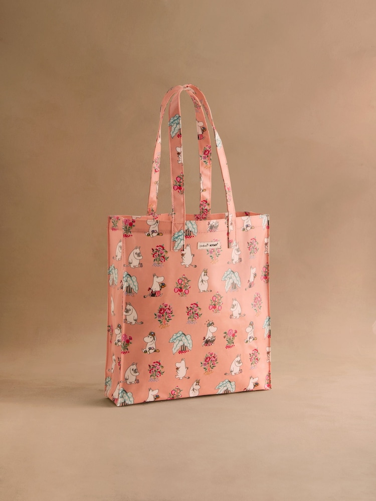 Cath Kidston Coral Pink Bunches Moomins Large Book Bag - Image 1 of 5