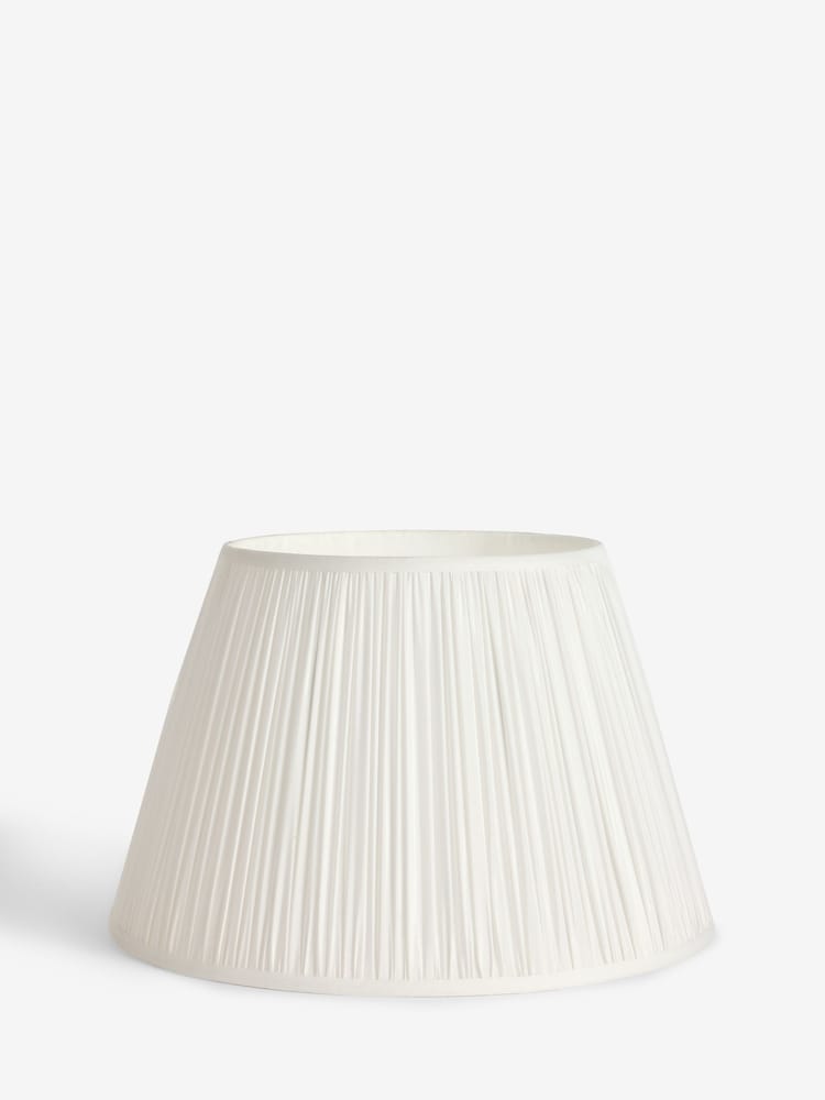 Ivory White Pleated Lamp Shade - Image 1 of 6 Ivory White Pleated Lamp Shade - Image 1 of 6