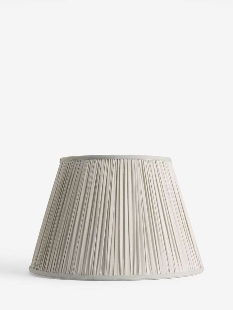 Silver Grey Pleated Lamp Shade - Image 1 of 7 Silver Grey Pleated Lamp Shade - Image 1 of 7