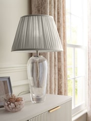 Silver Grey Pleated Lamp Shade - Image 2 of 5
