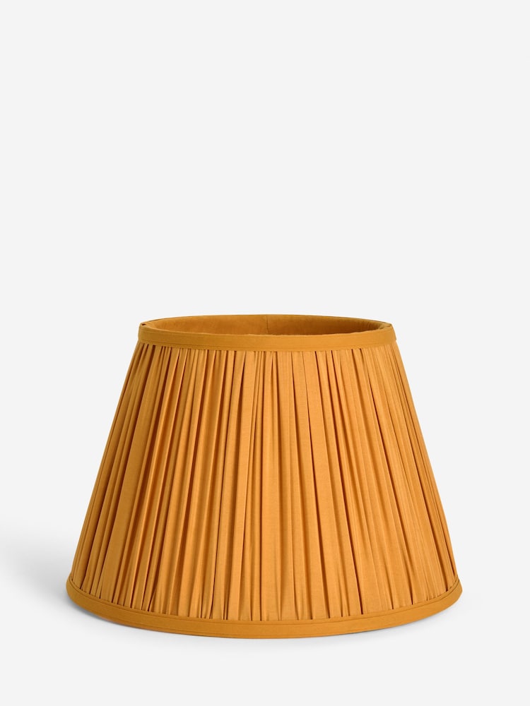 Ochre Yellow Pleated Lamp Shade - Image 1 of 6 Ochre Yellow Pleated Lamp Shade - Image 1 of 6