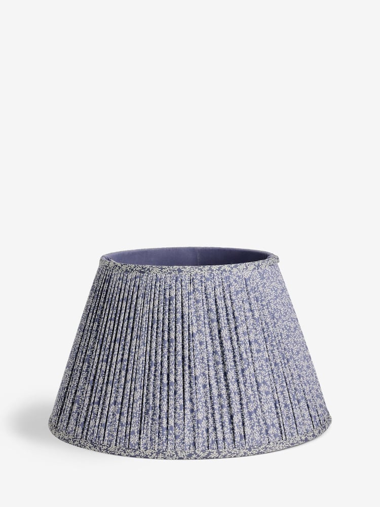 Blue Floral Pleated Lamp Shade - Image 1 of 6 Blue Floral Pleated Lamp Shade - Image 1 of 6